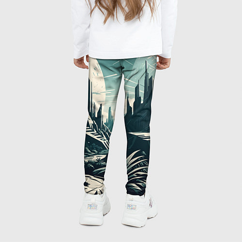 Детские легинсы Фантастика город / 3D-принт – фото 4
