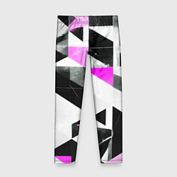 Леггинсы для девочки Black and pink abstraction on a white background, цвет: 3D-принт