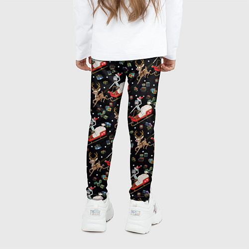 Детские легинсы Рик и Морти сани с оленем - Christmas / 3D-принт – фото 4