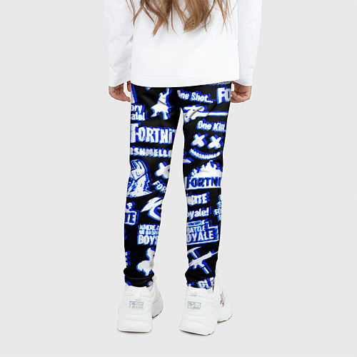 Детские легинсы Fortnite neon game steel / 3D-принт – фото 4