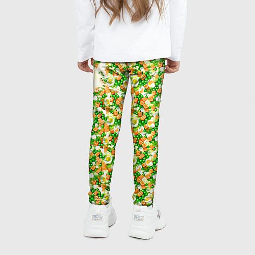 Детские легинсы Салат Оливье с майонезом / 3D-принт – фото 4