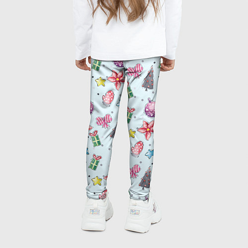 Детские легинсы Новогодний фон / 3D-принт – фото 4