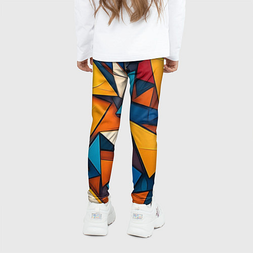 Детские легинсы Разноцветные треугольники / 3D-принт – фото 4