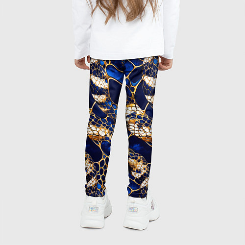 Детские легинсы Золотистая змеиная абстракция / 3D-принт – фото 4