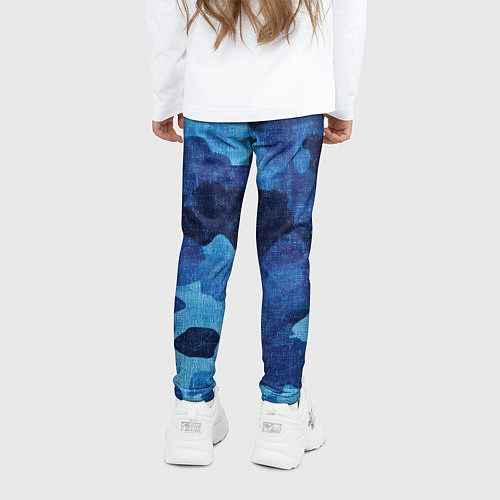Детские легинсы Синий камуфляж / 3D-принт – фото 4