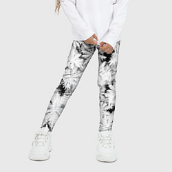 Леггинсы для девочки Рождественский мороз на стекле, цвет: 3D-принт — фото 2