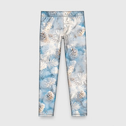 Леггинсы для девочки Мороз и солнце - еловые шишки, цвет: 3D-принт