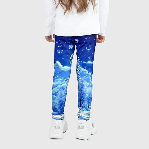 Детские легинсы Заснеженный лес / 3D-принт – фото 4