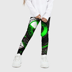 Леггинсы для девочки Зелёная сфера киберпанк, цвет: 3D-принт — фото 2