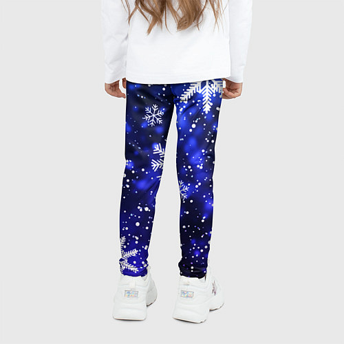 Детские легинсы Новогодние узорчатые снежинки / 3D-принт – фото 4