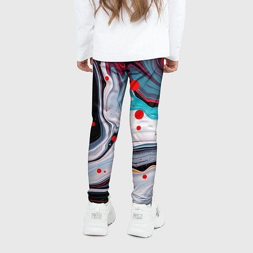 Детские легинсы Флюид арт абстракция / 3D-принт – фото 4