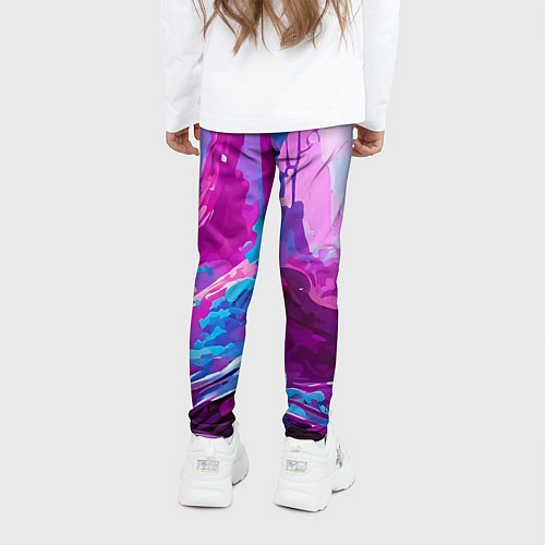 Детские легинсы Фиолетовая кислотная абстракция / 3D-принт – фото 4