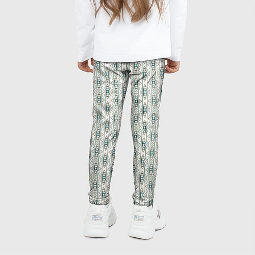 Детские легинсы Вертикальный узор с геометрическим рисунком / 3D-принт – фото 4