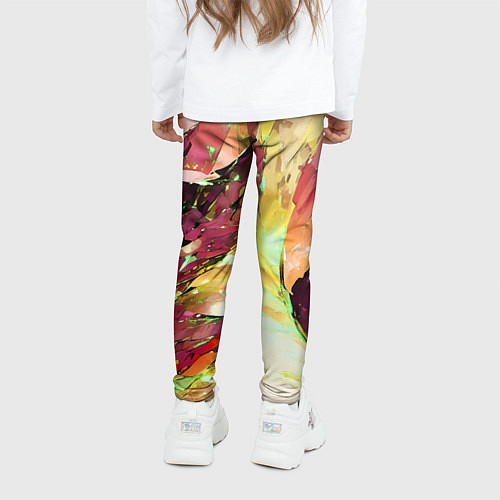 Детские легинсы Красно-жёлтая абстракция / 3D-принт – фото 4