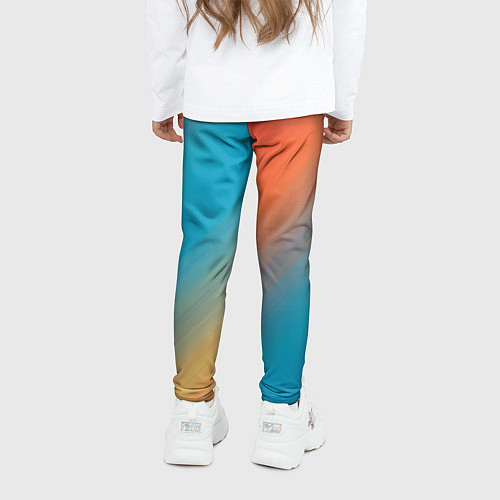 Детские легинсы Сине-оранжевый градиент / 3D-принт – фото 4