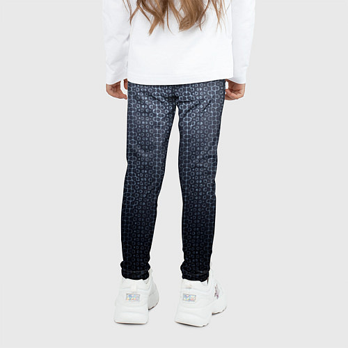 Детские легинсы Тёмный серо-синий градиент текстурированный с узор / 3D-принт – фото 4