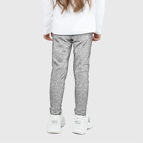 Детские легинсы Светлый серый в мелкий рисунок паттерн / 3D-принт – фото 4