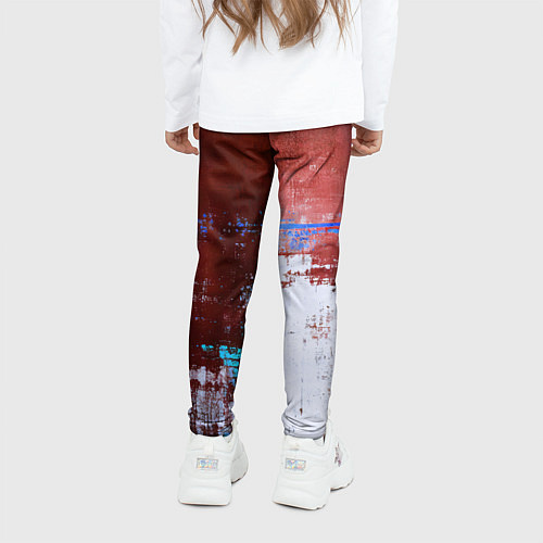 Детские легинсы Ржавчина красно-белая / 3D-принт – фото 4