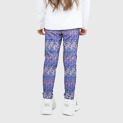 Детские легинсы Сиреневый с полосатым узором паттерн / 3D-принт – фото 4