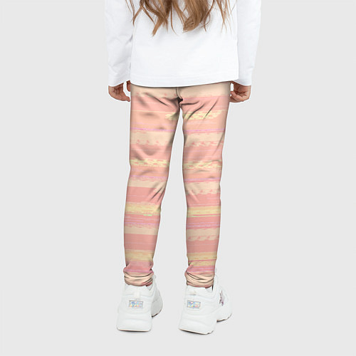 Детские легинсы Нежный персиковый полосатый / 3D-принт – фото 4