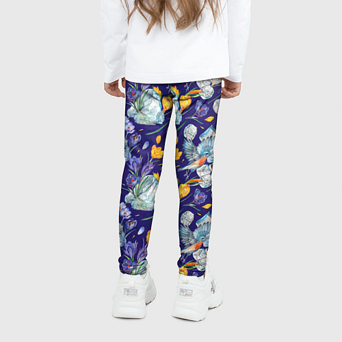 Детские легинсы Крокусы и зяблик во льдах / 3D-принт – фото 4