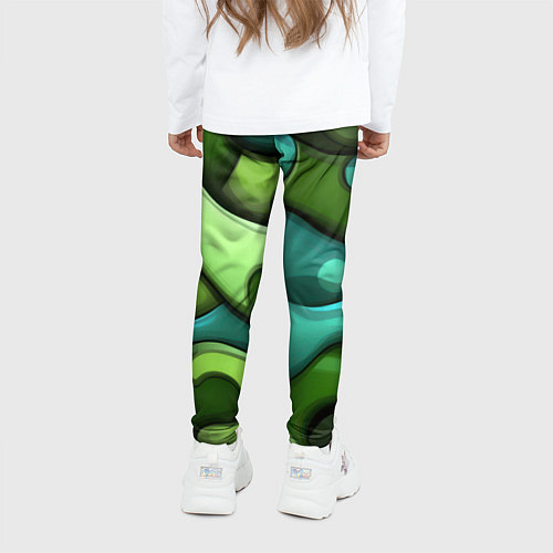 Детские легинсы Объемные камуфляжные полосы / 3D-принт – фото 4