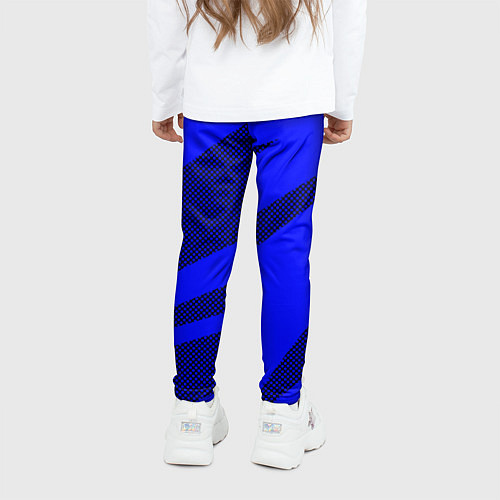 Детские легинсы Синий ультрамарин полосы абстракция / 3D-принт – фото 4