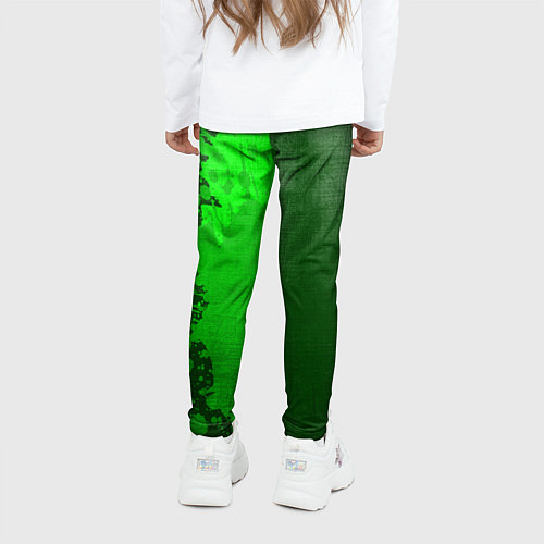 Детские легинсы Atletico Madrid - green gradient по-вертикали / 3D-принт – фото 4