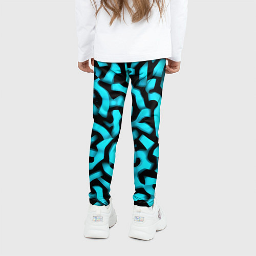 Детские легинсы Бирюзовая абстракция / 3D-принт – фото 4