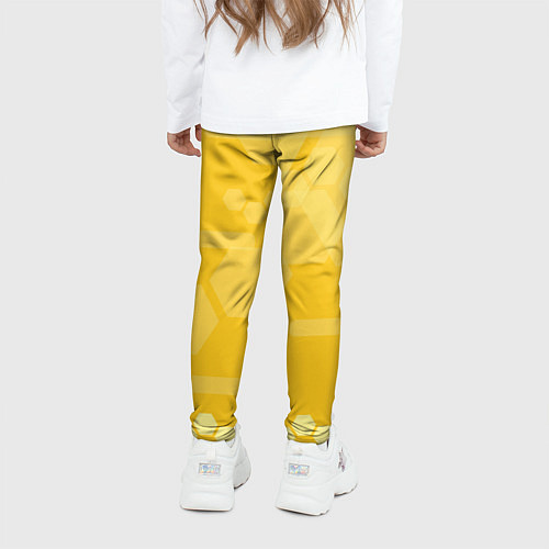 Детские легинсы Геометрические фигуры желтые / 3D-принт – фото 4