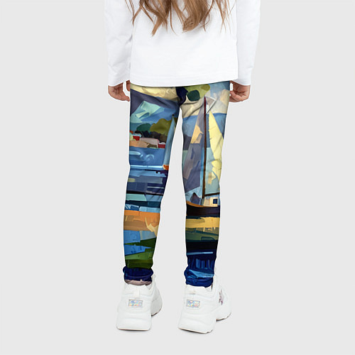 Детские легинсы Средиземноморский пейзаж / 3D-принт – фото 4