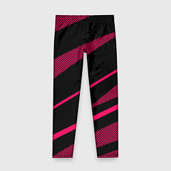 Детские легинсы Чёрный с розовым абстракция полосы