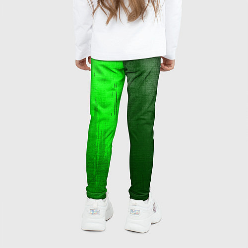 Детские легинсы Juventus - green gradient по-вертикали / 3D-принт – фото 4