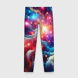 Леггинсы для девочки Colorfull neon space clouds - ai art fantasy, цвет: 3D-принт