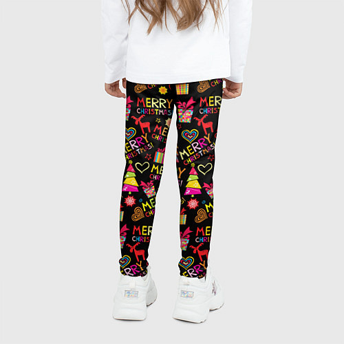 Детские легинсы Merry Christmas - паттерн / 3D-принт – фото 4