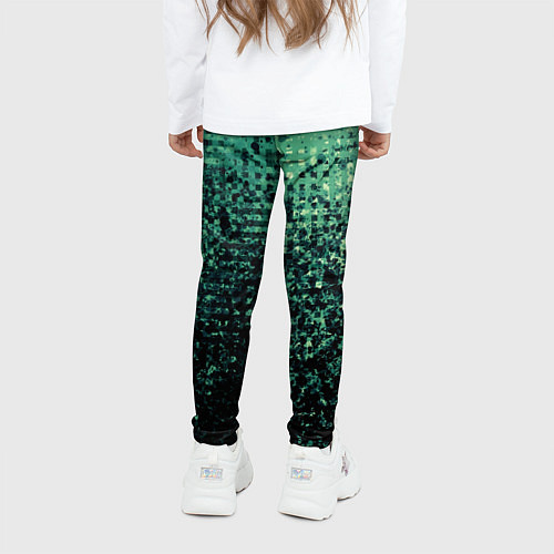 Детские легинсы Чёрно-зелёный абстракция с пятнами / 3D-принт – фото 4
