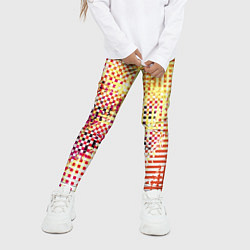 Леггинсы для девочки Абстракция жёлтый с оранжевым, цвет: 3D-принт — фото 2
