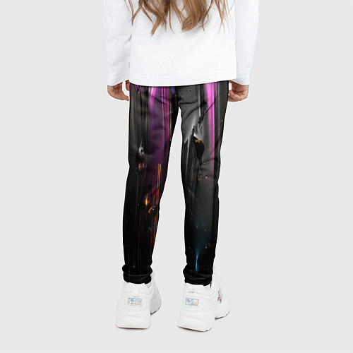 Детские легинсы Разноцветная рельефная краска текстура / 3D-принт – фото 4