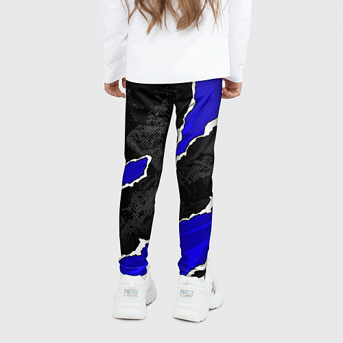Детские легинсы BMW - синие разрывы / 3D-принт – фото 4