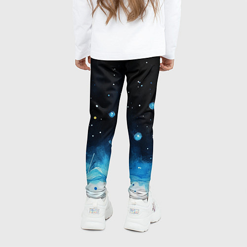 Детские легинсы Синяя светящееся краска / 3D-принт – фото 4