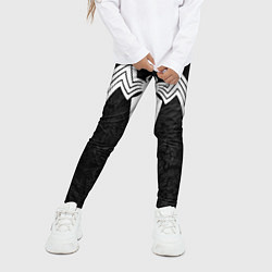 Леггинсы для девочки Знак венома с текстурой симбиота, цвет: 3D-принт — фото 2