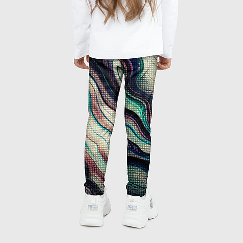 Детские легинсы Абстракция тёмные краски с текстурой / 3D-принт – фото 4