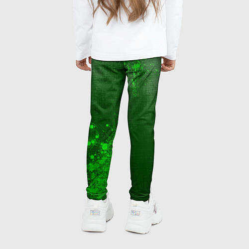 Детские легинсы Lazio - green gradient вертикально / 3D-принт – фото 4