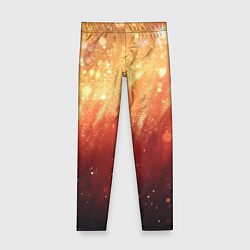 Детские легинсы Желто-красная текстура блестящая