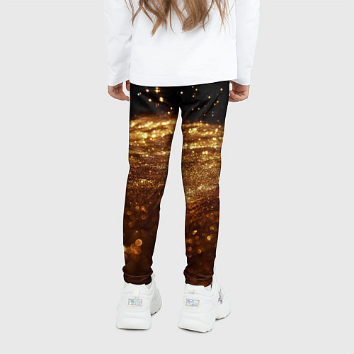 Детские легинсы Золотистые крупицы на черном / 3D-принт – фото 4
