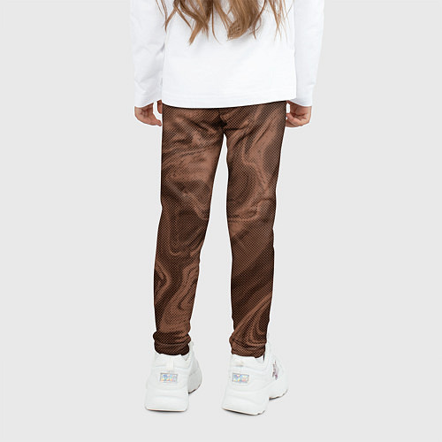 Детские легинсы Коричневый абстракция в точку / 3D-принт – фото 4