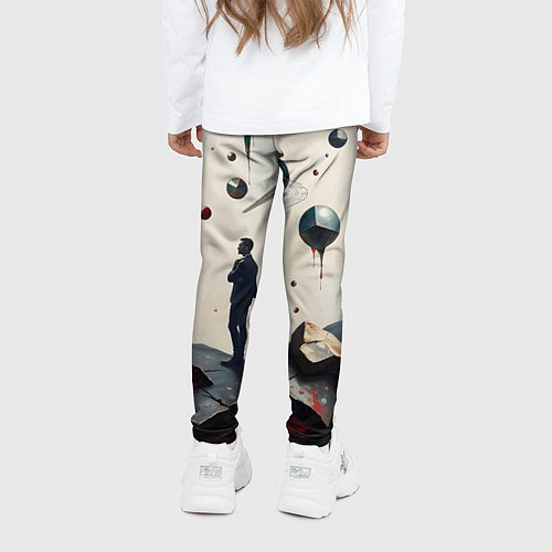 Детские легинсы Сюрреалистичные люди и камни / 3D-принт – фото 4