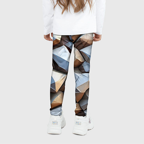 Детские легинсы Каменно металлическая абстракция / 3D-принт – фото 4