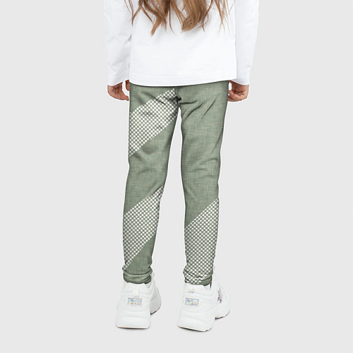 Детские легинсы Светлый серо-зелёный абстрактный / 3D-принт – фото 4