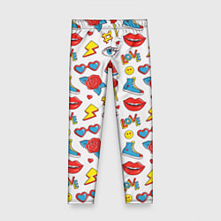 Детские легинсы Паттерн с яркими молодежными стикерами